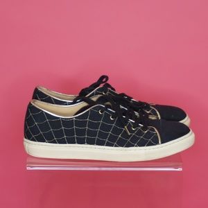 Charlotte Olympia Black Gold Web Low Sneakers ➡️FLAWS⬅️